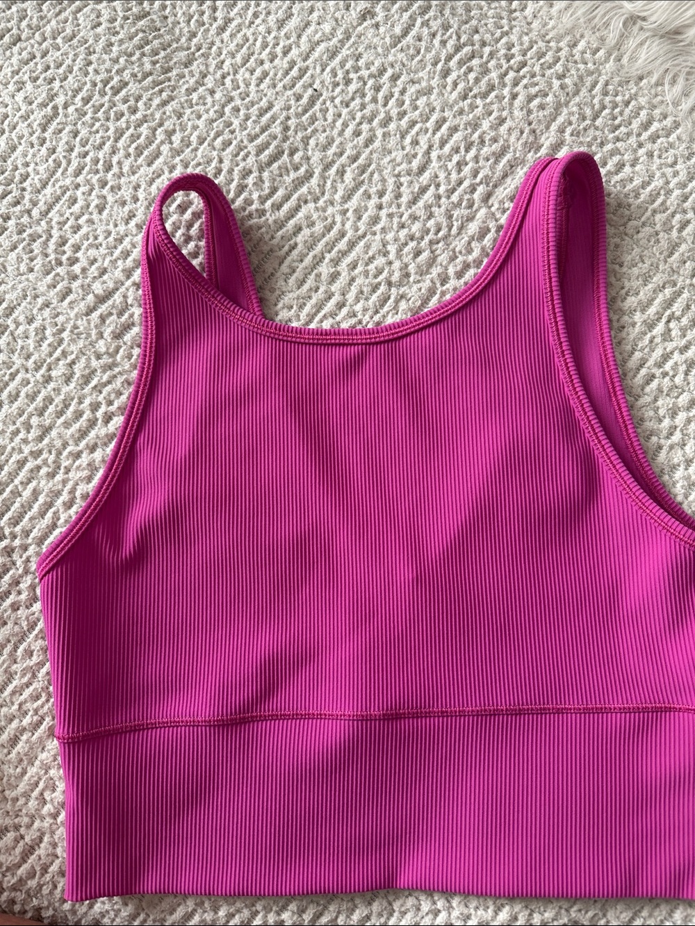 lululemon athletica Ribbed Crop Tank in Bright Fuchsia Pink